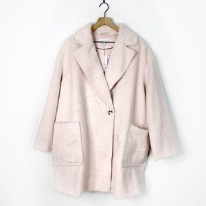 Topshop Pink Fuzzy Carly Button Trench Coat 12
